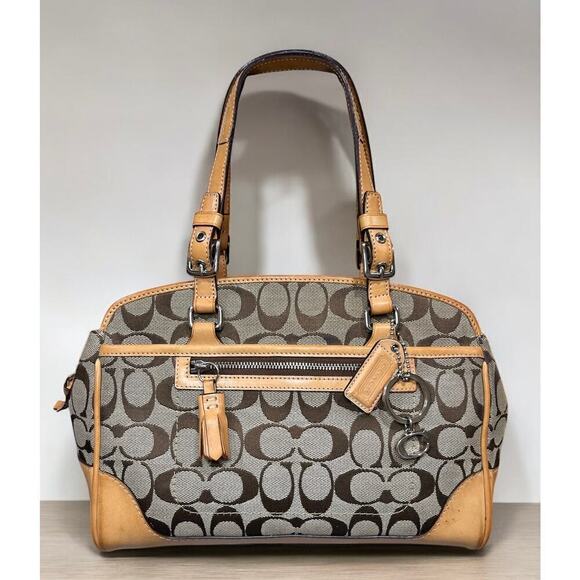 Vintage Coach 6828 Signature Jacquard Satchel - Picture 1 of 16